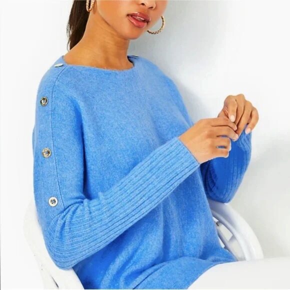 NWT Lilly Pulitzer Arna Sweater Heathered Abaco Blue